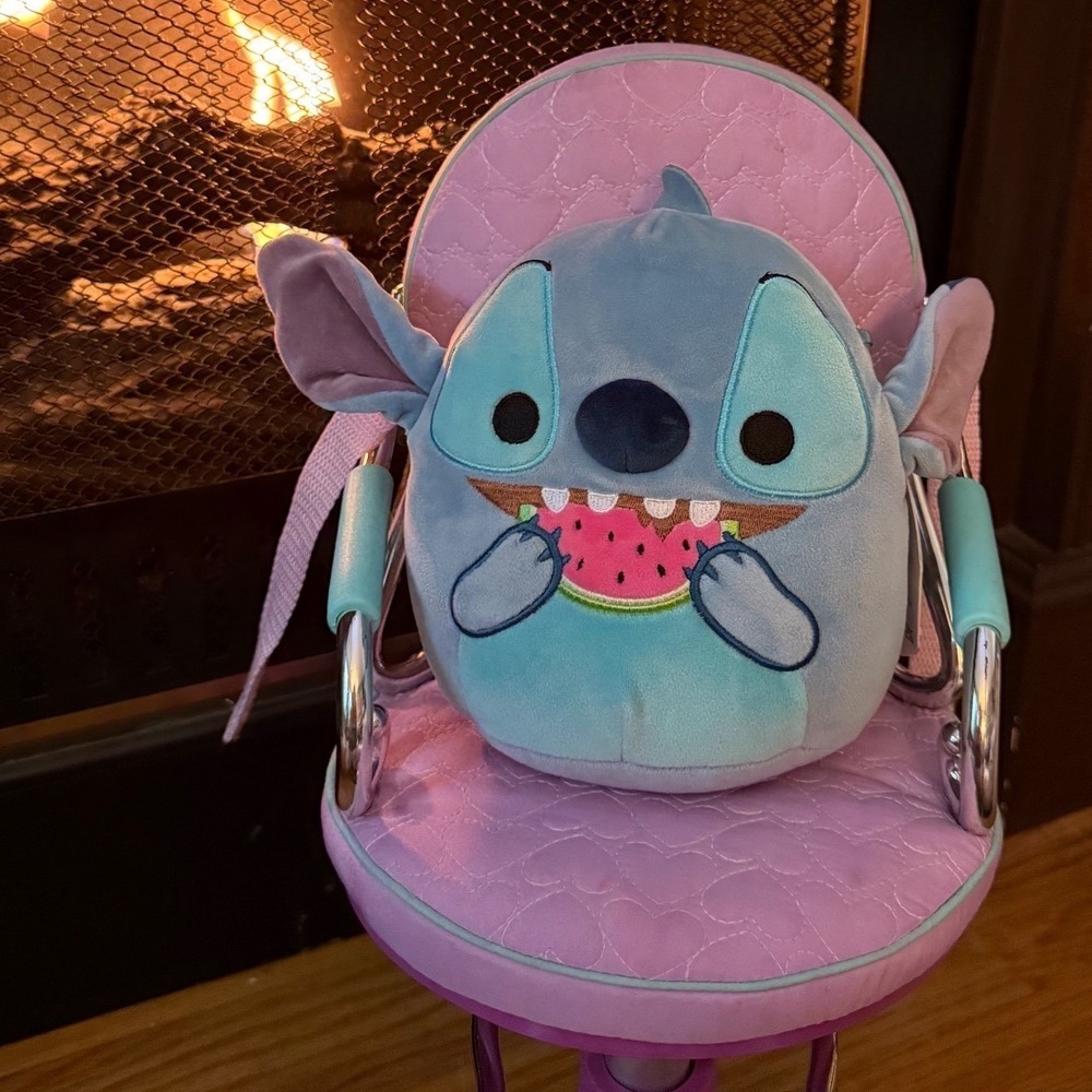 Disney Squishmallows Stitch Watermelon Plush Backpack 8 Inch Blue NWT